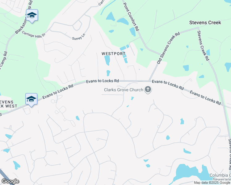 map of restaurants, bars, coffee shops, grocery stores, and more near 3505 Preston Trail in Augusta