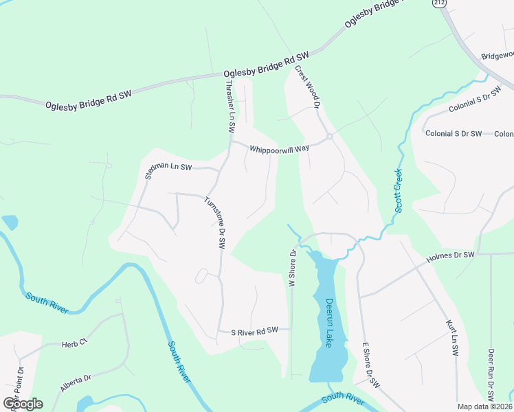 map of restaurants, bars, coffee shops, grocery stores, and more near 2225 Morning Dew in Conyers