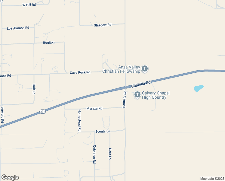 map of restaurants, bars, coffee shops, grocery stores, and more near Cahuilla Road in Anza