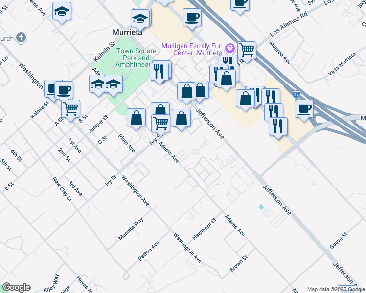 map of restaurants, bars, coffee shops, grocery stores, and more near in Murrieta