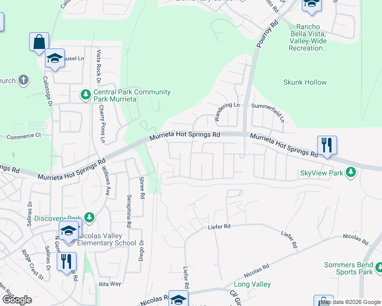 map of restaurants, bars, coffee shops, grocery stores, and more near in Temecula