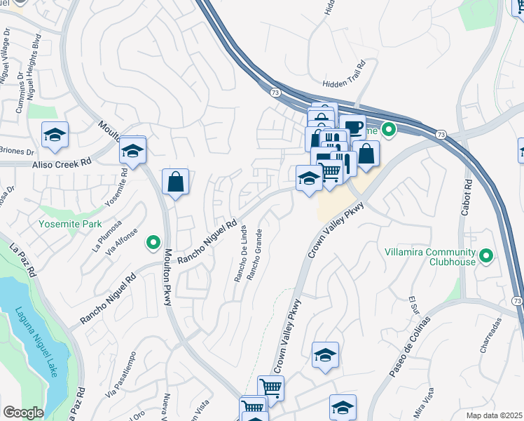 map of restaurants, bars, coffee shops, grocery stores, and more near 28221 Rancho Grande in Laguna Niguel