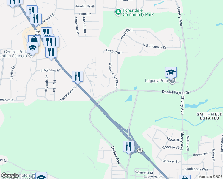 map of restaurants, bars, coffee shops, grocery stores, and more near 925 Keystone Circle in Birmingham