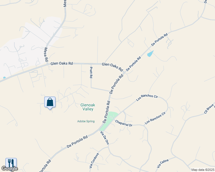 map of restaurants, bars, coffee shops, grocery stores, and more near 38250 Pratt Road in Temecula