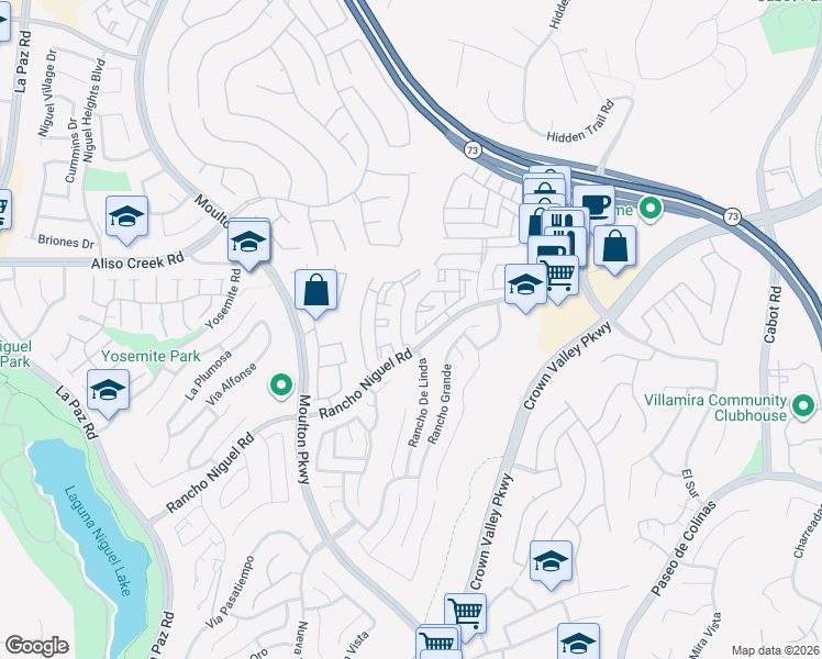 map of restaurants, bars, coffee shops, grocery stores, and more near 25102 Camino Del Mar in Laguna Niguel