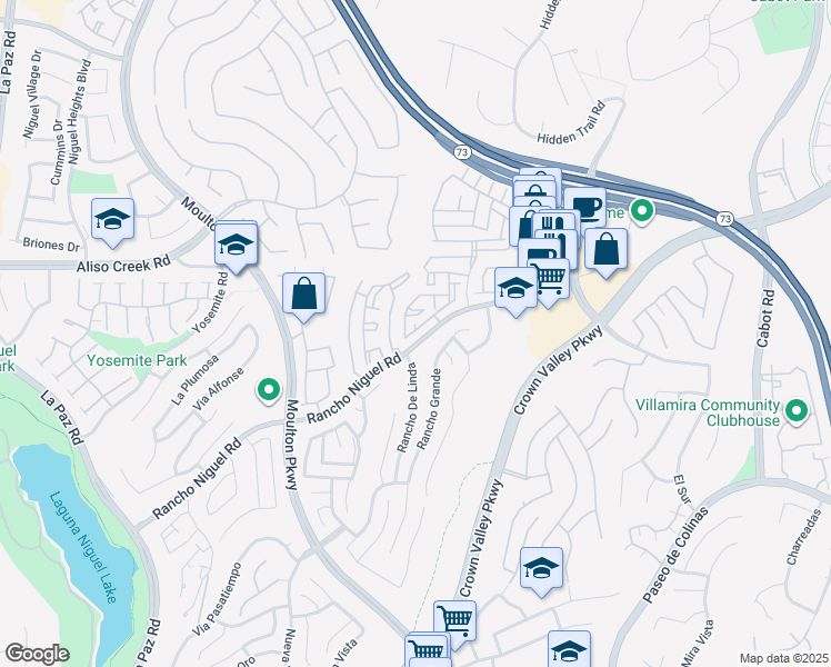 map of restaurants, bars, coffee shops, grocery stores, and more near 25055 Calle Playa in Laguna Niguel