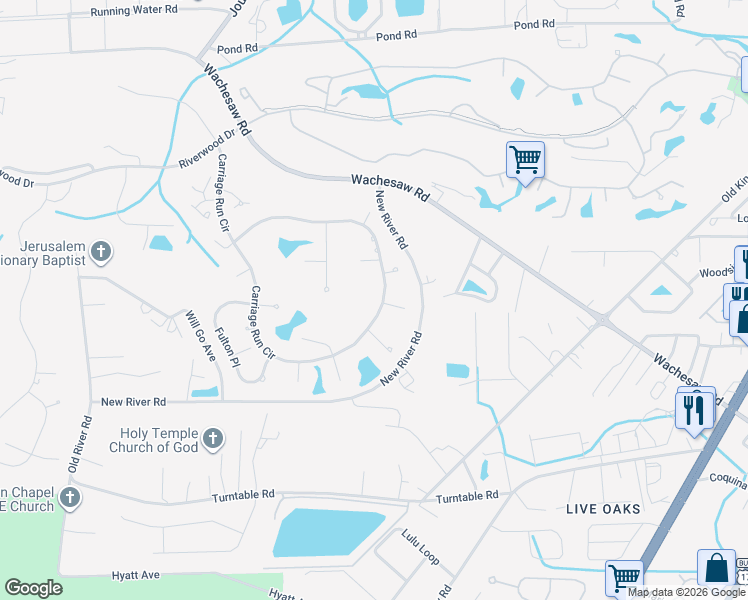 map of restaurants, bars, coffee shops, grocery stores, and more near 4567 Carriage Run Circle in Murrells Inlet