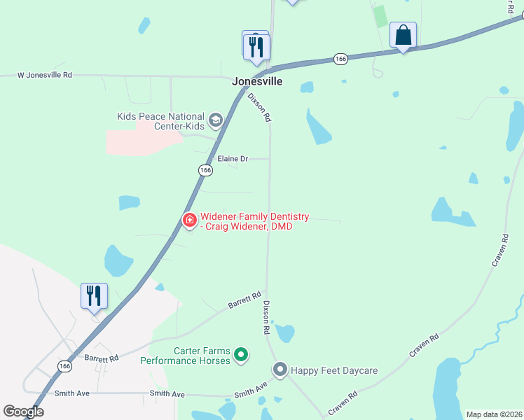 map of restaurants, bars, coffee shops, grocery stores, and more near 237 Dixon Road in Bowdon