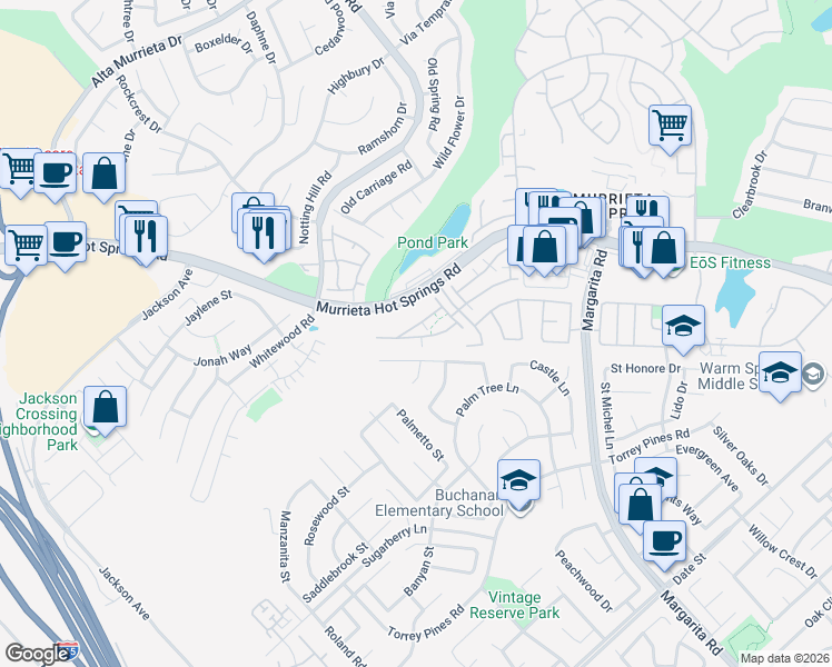 map of restaurants, bars, coffee shops, grocery stores, and more near in Murrieta