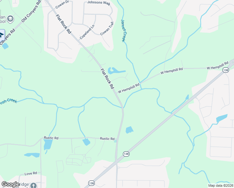 map of restaurants, bars, coffee shops, grocery stores, and more near 520 Flat Rock Road in Stockbridge