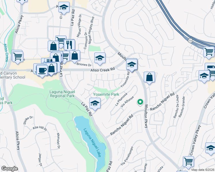 map of restaurants, bars, coffee shops, grocery stores, and more near 28161 Teton Court in Laguna Niguel