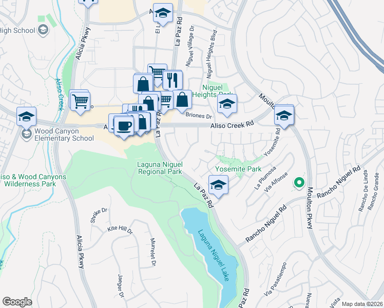 map of restaurants, bars, coffee shops, grocery stores, and more near 24236 Mimosa Drive in Laguna Beach