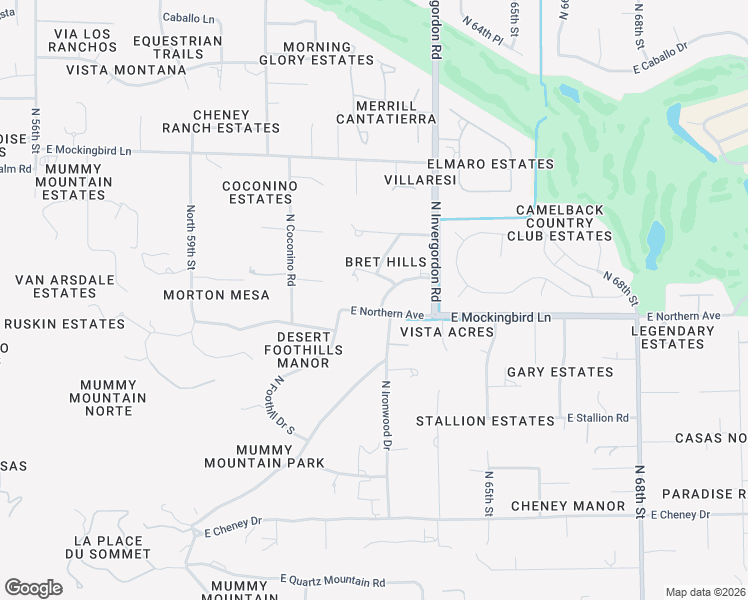 map of restaurants, bars, coffee shops, grocery stores, and more near 6220 East Northern Avenue in Paradise Valley