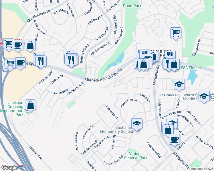 map of restaurants, bars, coffee shops, grocery stores, and more near 39930 Alpine Union Street in Murrieta