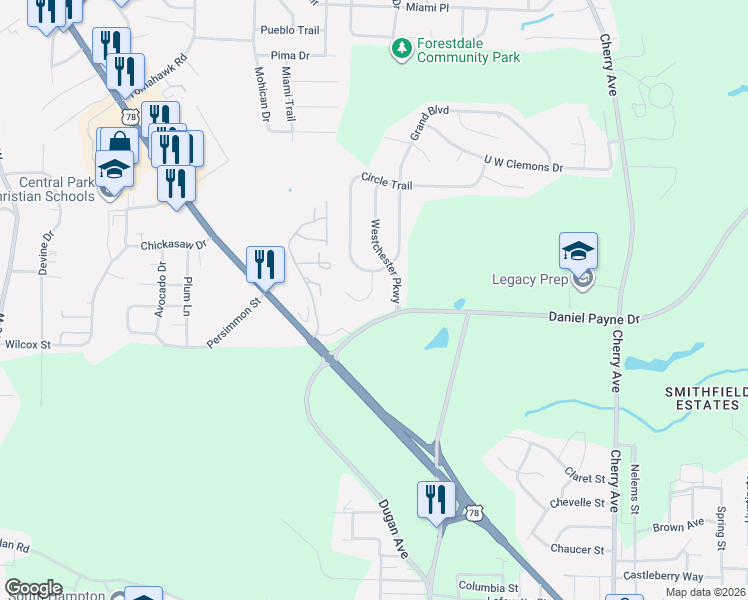 map of restaurants, bars, coffee shops, grocery stores, and more near 925 Keystone Circle in Birmingham