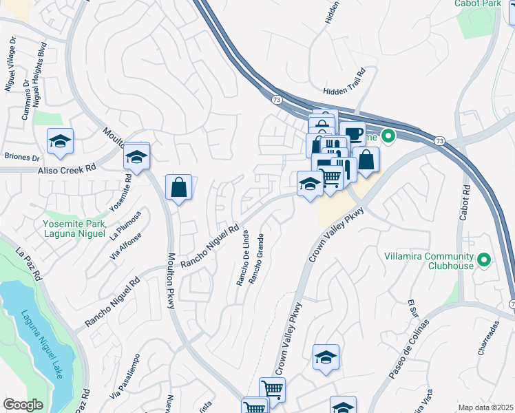map of restaurants, bars, coffee shops, grocery stores, and more near 25102 Camino Del Mar in Laguna Niguel