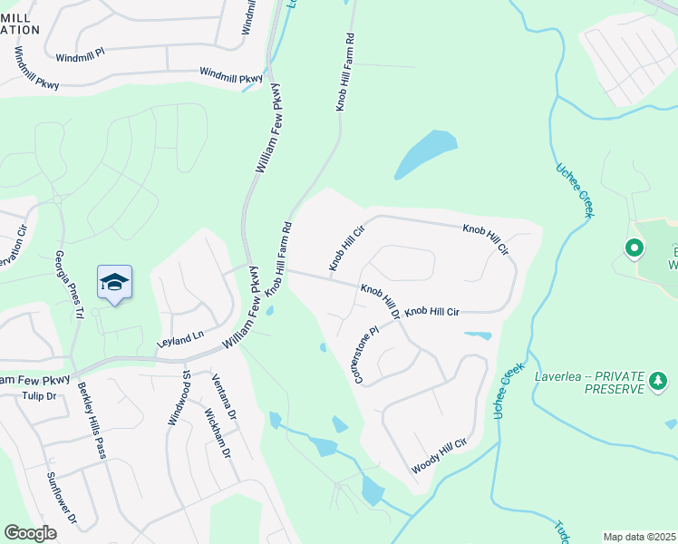 map of restaurants, bars, coffee shops, grocery stores, and more near 110 Knob Hill Drive in Evans