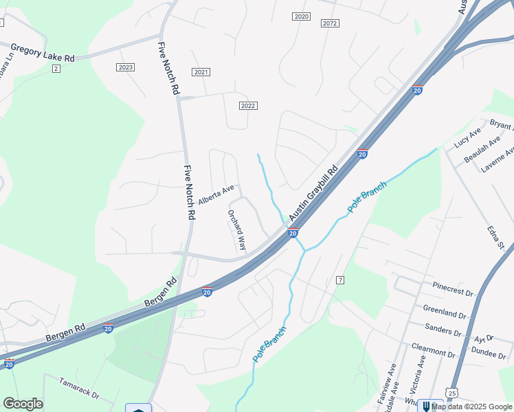 map of restaurants, bars, coffee shops, grocery stores, and more near 257 Orchard Way in North Augusta