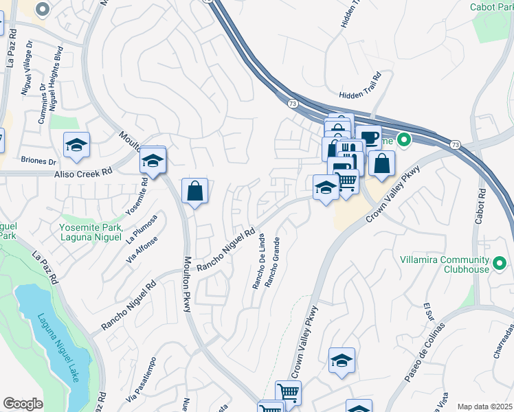 map of restaurants, bars, coffee shops, grocery stores, and more near 25055 Calle Playa in Laguna Niguel