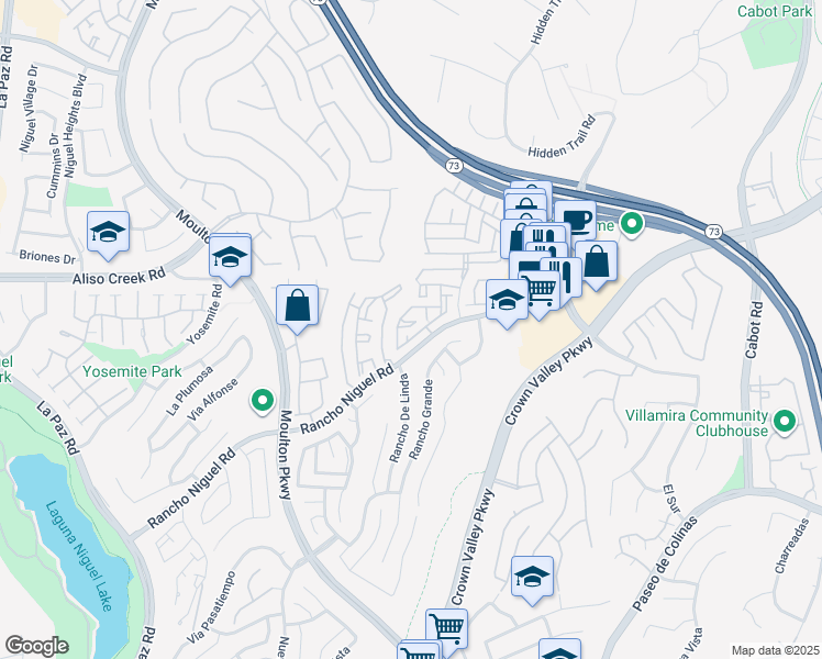 map of restaurants, bars, coffee shops, grocery stores, and more near 25092 Leucadia Street in Laguna Niguel