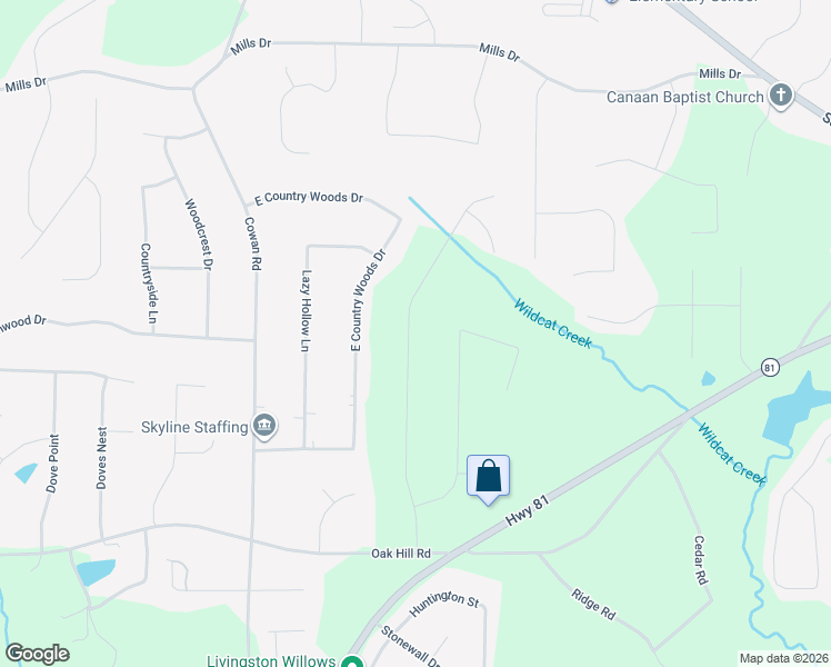 map of restaurants, bars, coffee shops, grocery stores, and more near 225 Oak Hill Drive in Covington