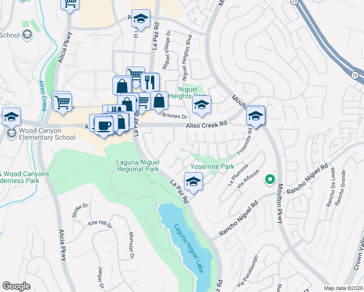 map of restaurants, bars, coffee shops, grocery stores, and more near 24291 Toponas Court in Laguna Niguel