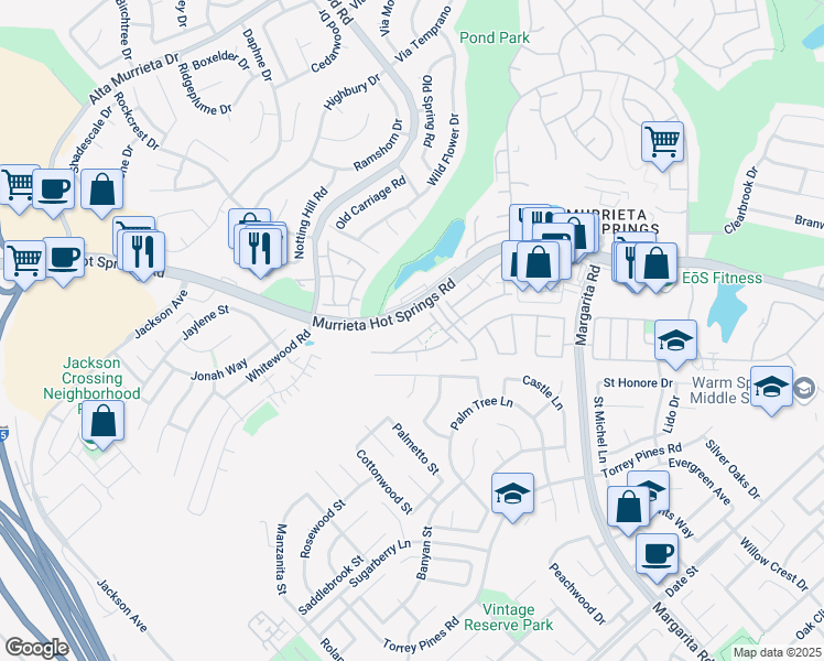 map of restaurants, bars, coffee shops, grocery stores, and more near 39894 Alpine Union Street in Murrieta