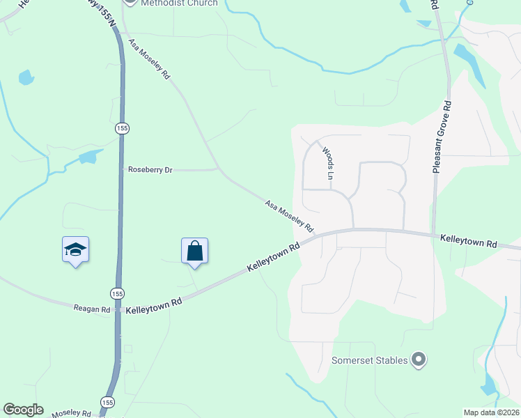 map of restaurants, bars, coffee shops, grocery stores, and more near 135 Asa Moseley Road in McDonough