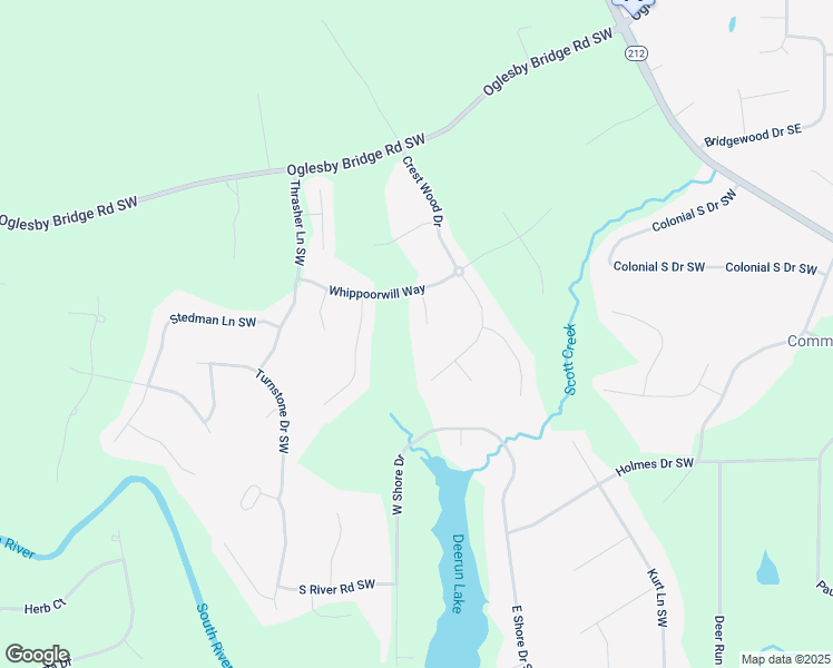 map of restaurants, bars, coffee shops, grocery stores, and more near 2312 Mallory Circle in Conyers