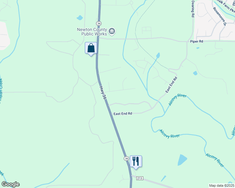 map of restaurants, bars, coffee shops, grocery stores, and more near 50 High Ridge Road in Covington