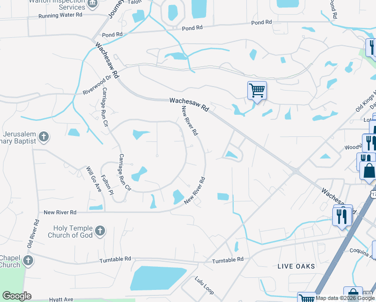 map of restaurants, bars, coffee shops, grocery stores, and more near 4567 Carriage Run Circle in Murrells Inlet