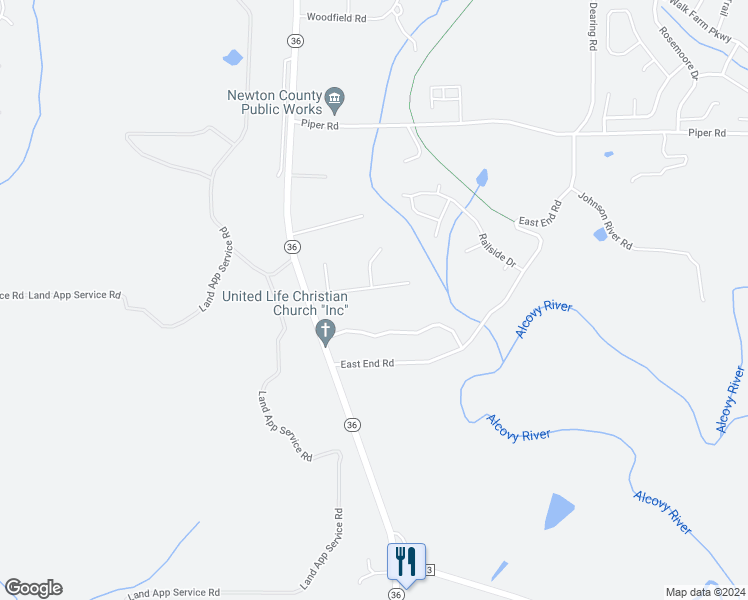 map of restaurants, bars, coffee shops, grocery stores, and more near 80 High Ridge Road in Covington