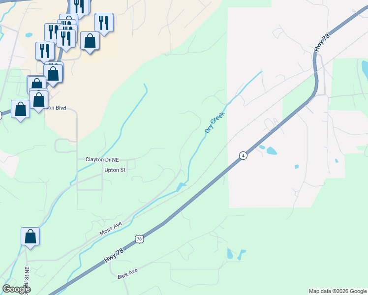 map of restaurants, bars, coffee shops, grocery stores, and more near 9083 Clayton Drive in Leeds