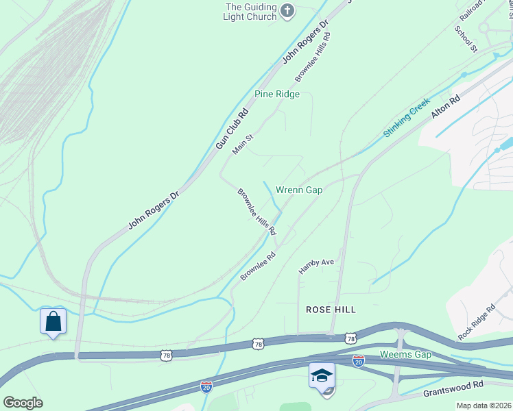 map of restaurants, bars, coffee shops, grocery stores, and more near 1810 Dorroh Road in Irondale