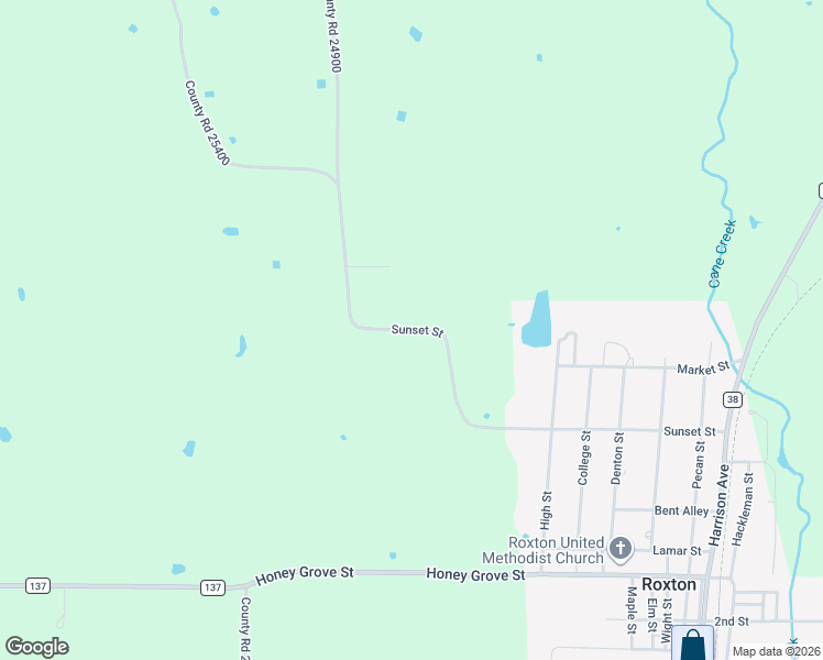 map of restaurants, bars, coffee shops, grocery stores, and more near 1151 County Road 24900 in Roxton