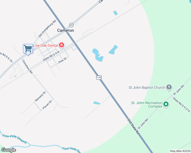 map of restaurants, bars, coffee shops, grocery stores, and more near 8242 Old State Road in Cameron