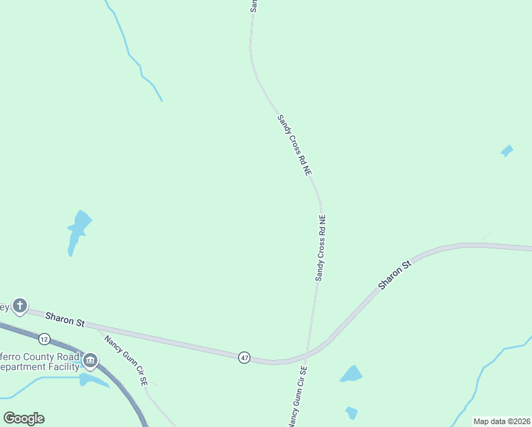 map of restaurants, bars, coffee shops, grocery stores, and more near Sandy Cross Road Northeast in Crawfordville