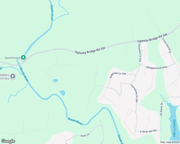 map of restaurants, bars, coffee shops, grocery stores, and more near 6456 Bellevue Drive in Conyers