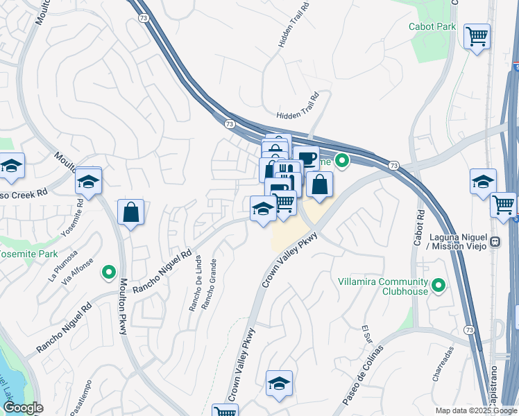 map of restaurants, bars, coffee shops, grocery stores, and more near 25296 Via Lido in Laguna Niguel