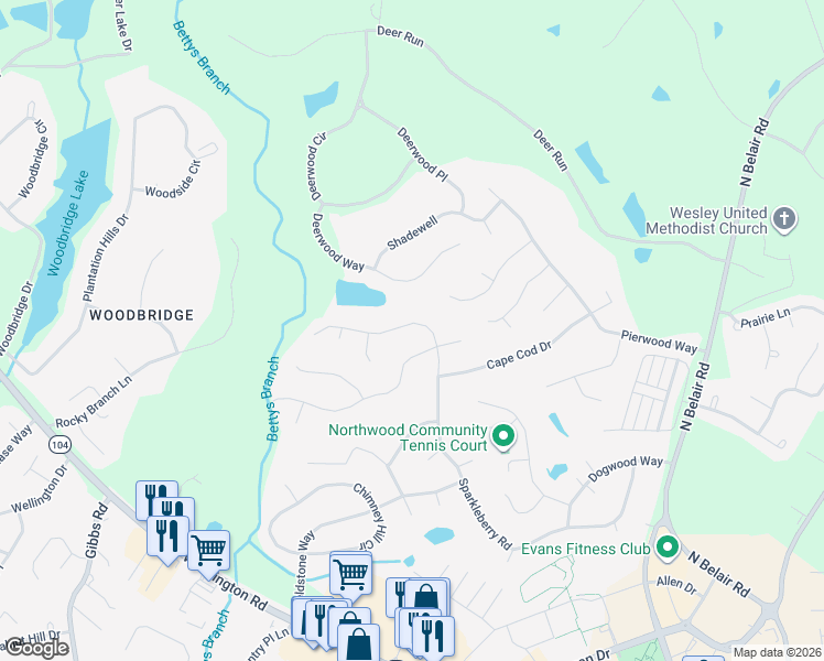 map of restaurants, bars, coffee shops, grocery stores, and more near 800 Sparkleberry Road in Evans