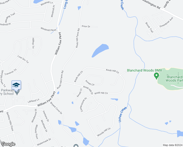 map of restaurants, bars, coffee shops, grocery stores, and more near 748 Avrett Circle in Evans