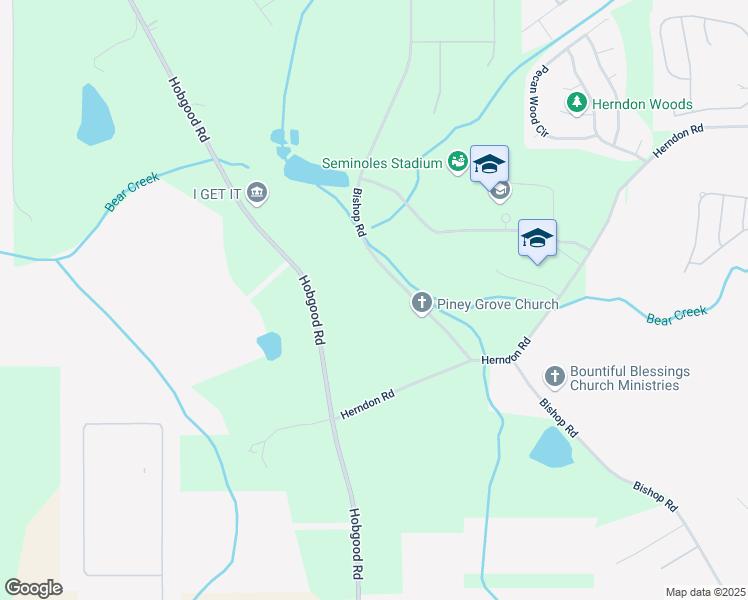 map of restaurants, bars, coffee shops, grocery stores, and more near 7505 Bishop Road in Fairburn