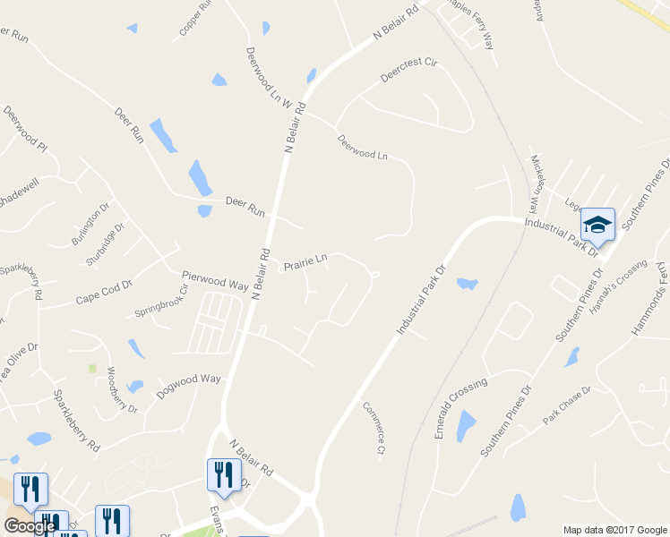 map of restaurants, bars, coffee shops, grocery stores, and more near 712 Hudgens Ct in Evans