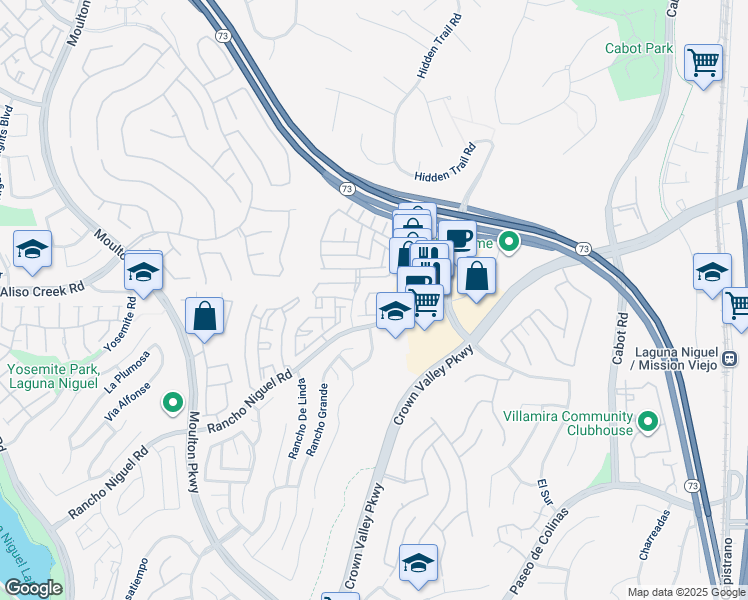map of restaurants, bars, coffee shops, grocery stores, and more near 25246 San Michele in Laguna Niguel