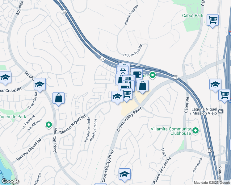 map of restaurants, bars, coffee shops, grocery stores, and more near 25296 Via Lido in Laguna Niguel