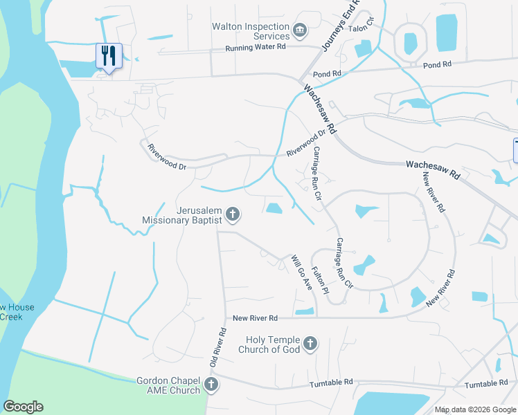 map of restaurants, bars, coffee shops, grocery stores, and more near 1427 Jasmin Lane in Murrells Inlet