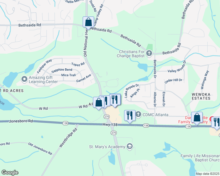 map of restaurants, bars, coffee shops, grocery stores, and more near 2268 Addison Park in Riverdale