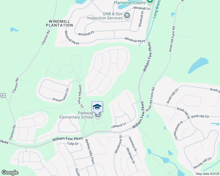 map of restaurants, bars, coffee shops, grocery stores, and more near 819 Lost Grove Trail in Evans