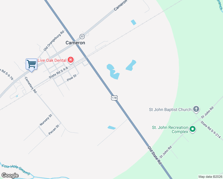 map of restaurants, bars, coffee shops, grocery stores, and more near 8242 Old State Road in Cameron