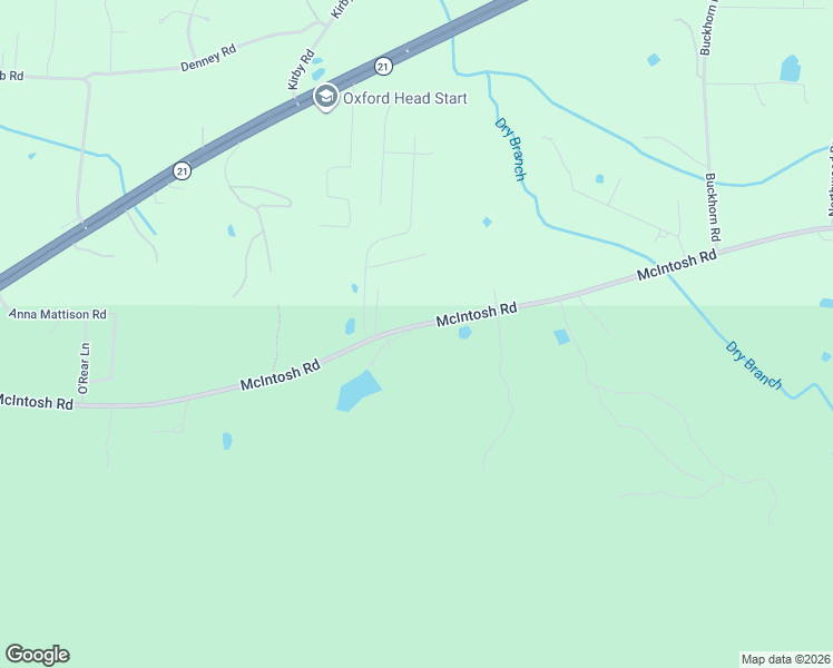 map of restaurants, bars, coffee shops, grocery stores, and more near 1272 McIntosh Road in Oxford